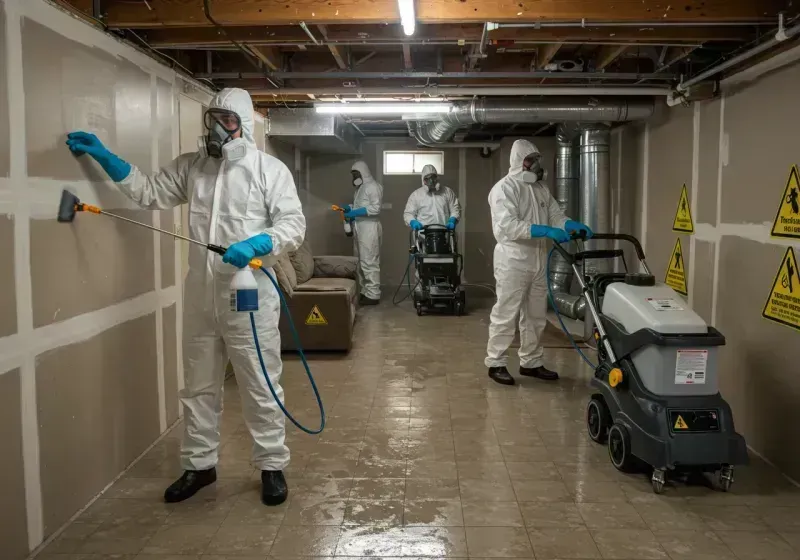 Basement Moisture Removal and Structural Drying process in Kingsland, TX